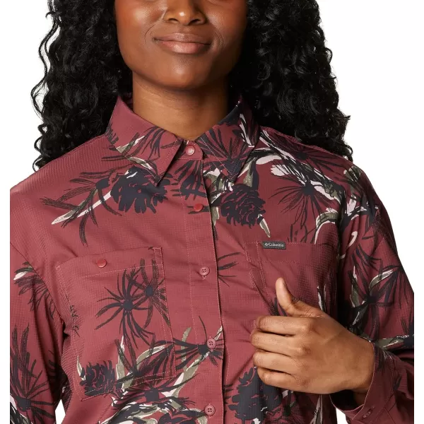 imageColumbia Womens Silver Ridge Utility Patterned Long Sleeve ShirtBeetroot Pinecones