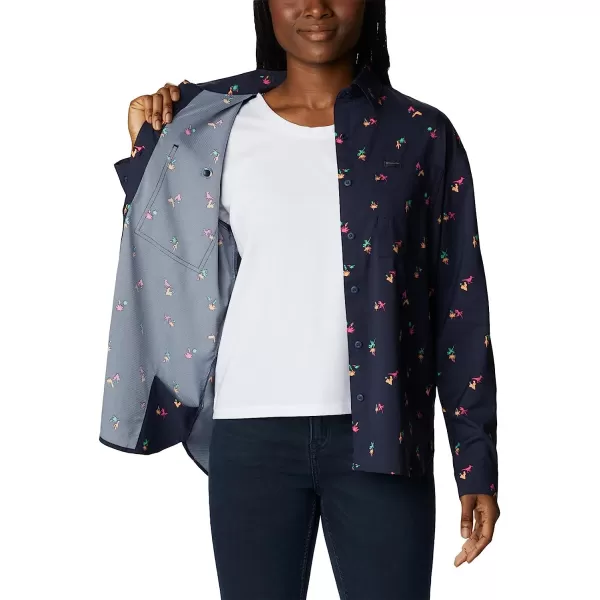 imageColumbia Womens Silver Ridge Utility Patterned Long Sleeve ShirtNocturnalBaja Blitz