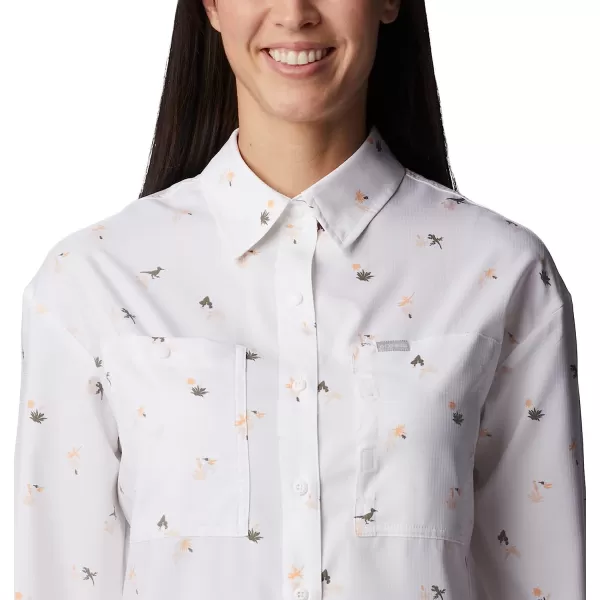 imageColumbia Womens Silver Ridge Utility Patterned Long Sleeve ShirtWhiteBaja Blitz