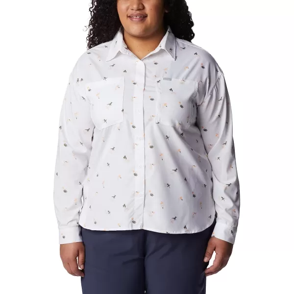 imageColumbia Womens Silver Ridge Utility Patterned Long Sleeve ShirtWhiteBaja Blitz