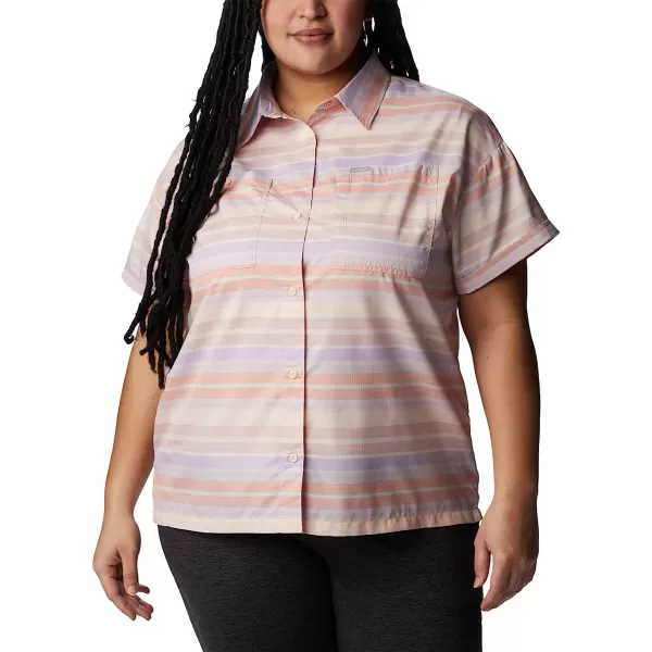 imageColumbia Womens Silver Ridge Utility Short Sleeve ShirtPeachPainted Hills Stripe