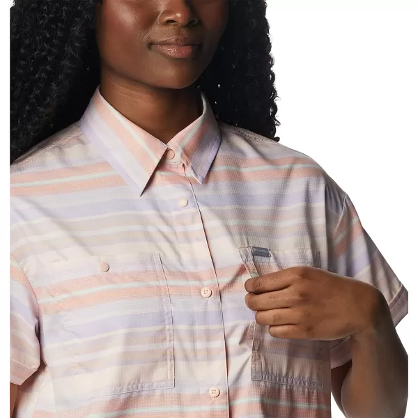 imageColumbia Womens Silver Ridge Utility Short Sleeve ShirtPeachPainted Hills Stripe