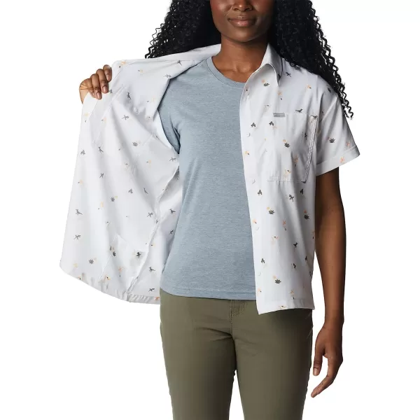 imageColumbia Womens Silver Ridge Utility Short Sleeve ShirtWhiteBaja Blitz