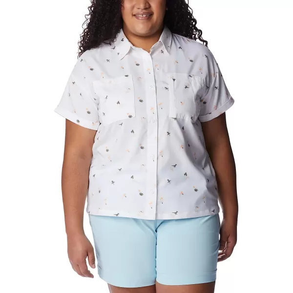 imageColumbia Womens Silver Ridge Utility Short Sleeve ShirtWhiteBaja Blitz