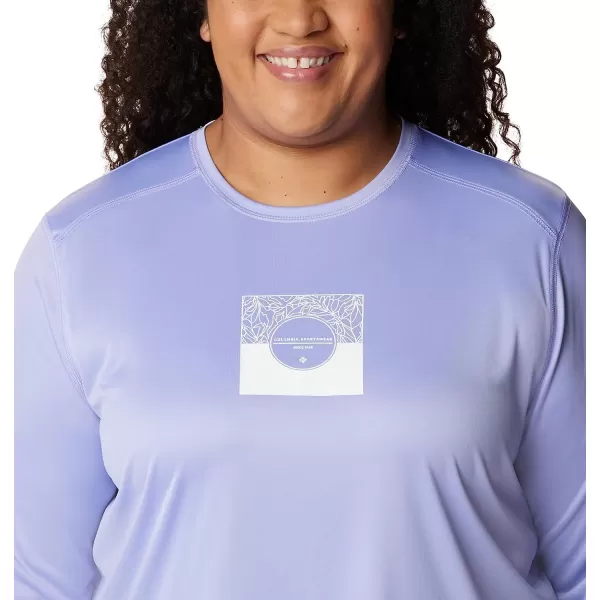 imageColumbia Womens Summerdry Graphic Long Sleeve TeeFrosted PurpleCsc Split Leaves Graphic