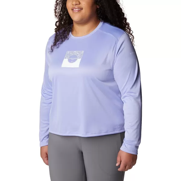 imageColumbia Womens Summerdry Graphic Long Sleeve TeeFrosted PurpleCsc Split Leaves Graphic