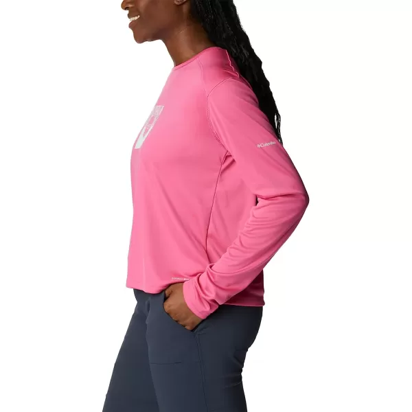 imageColumbia Womens Summerdry Graphic Long Sleeve TeeWild GeraniumCsc Split Leaves Graphic