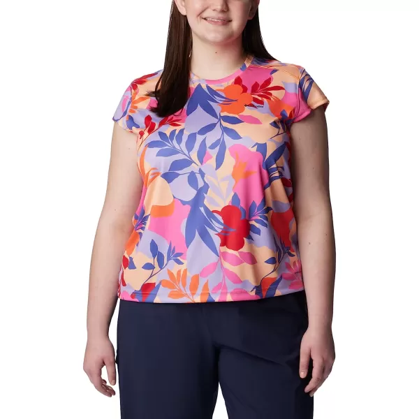imageColumbia Womens Summerdry Short Sleeve Printed TeeWild GeraniumFloriated