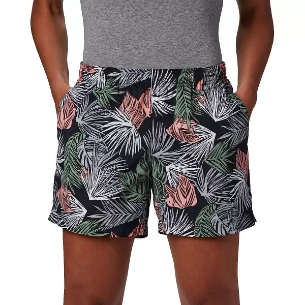 imageColumbia Womens Super Backcast Water ShortBlack Feathery Leaves Print