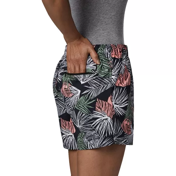 imageColumbia Womens Super Backcast Water ShortBlack Feathery Leaves Print