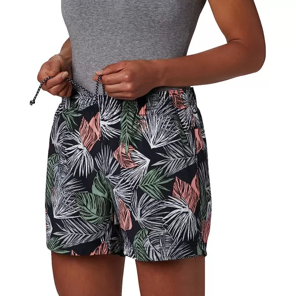 imageColumbia Womens Super Backcast Water ShortBlack Feathery Leaves Print