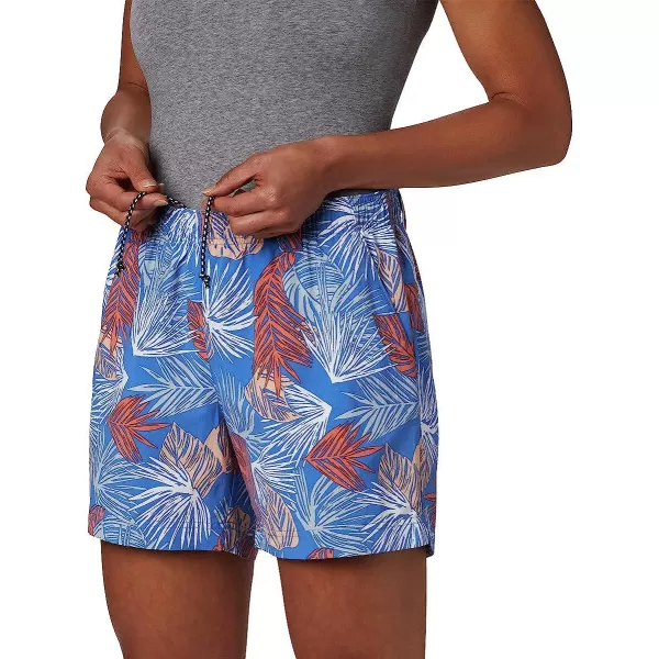 imageColumbia Womens Super Backcast Water ShortStormy Blue Feathery Leaves Print