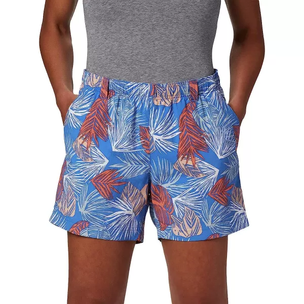 imageColumbia Womens Super Backcast Water ShortStormy Blue Feathery Leaves Print
