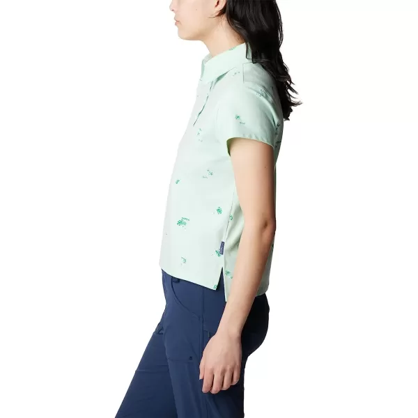 imageColumbia Womens Super Sun Drifter Short Sleeve PoloGullfoss Green Keys Please