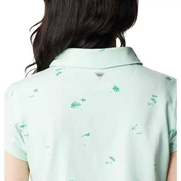 imageColumbia Womens Super Sun Drifter Short Sleeve PoloGullfoss Green Keys Please