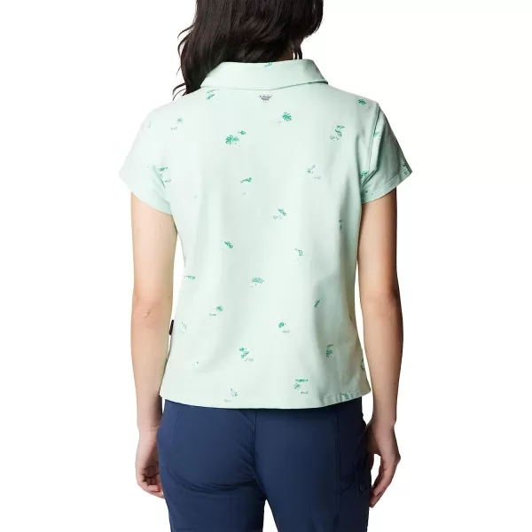 imageColumbia Womens Super Sun Drifter Short Sleeve PoloGullfoss Green Keys Please