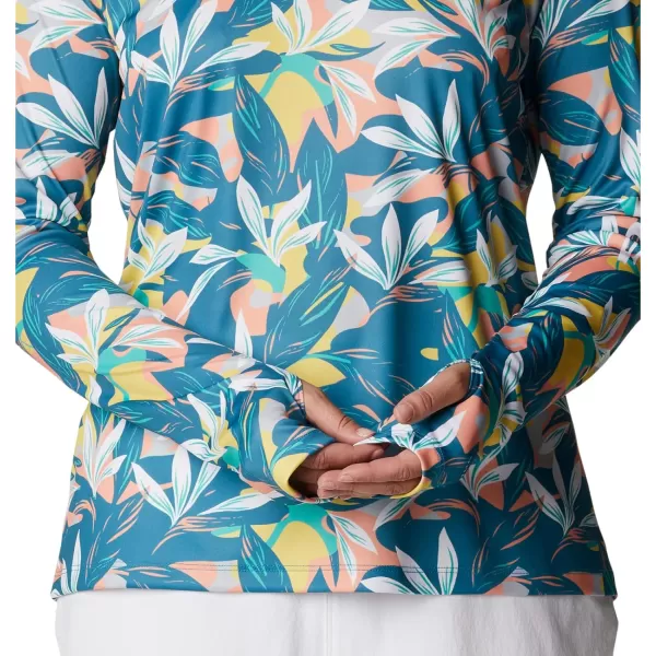 imageColumbia Womens Super Tidal Tee HoodieElectric Turquoise Hidden Paradise