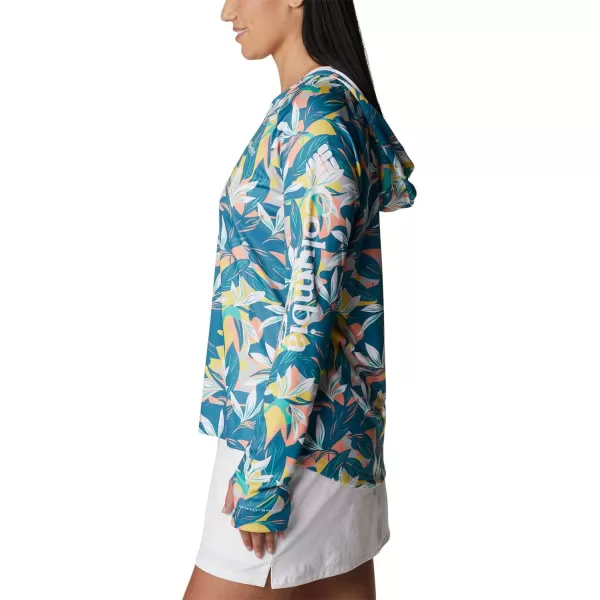 imageColumbia Womens Super Tidal Tee HoodieElectric Turquoise Hidden Paradise