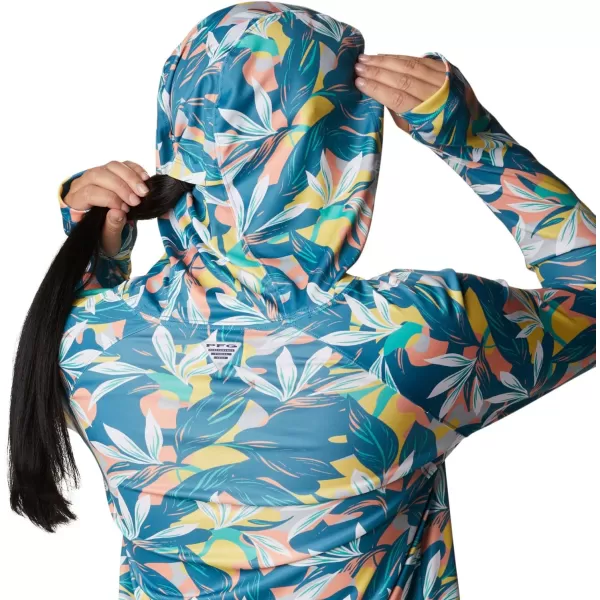 imageColumbia Womens Super Tidal Tee HoodieElectric Turquoise Hidden Paradise