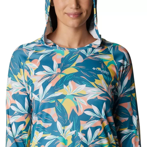 imageColumbia Womens Super Tidal Tee HoodieElectric Turquoise Hidden Paradise