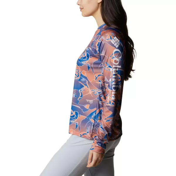 imageColumbia Womens Super Tidal Tee Long SleeveCollegiate Navy Batik Floral Print