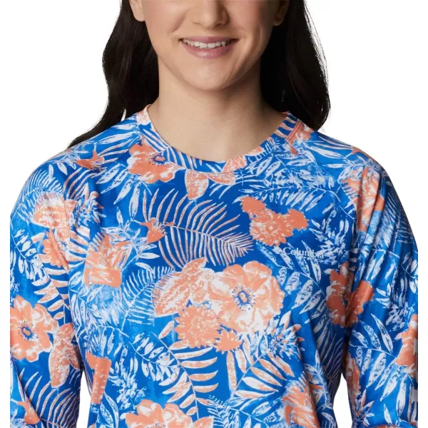 imageColumbia Womens Super Tidal Tee Long SleeveHarbor Blue Batik Floral Print
