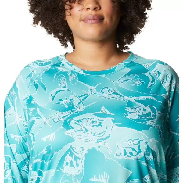 imageColumbia Womens Super Tidal Tee Long SleeveTropic Water Fish Frenzy Print