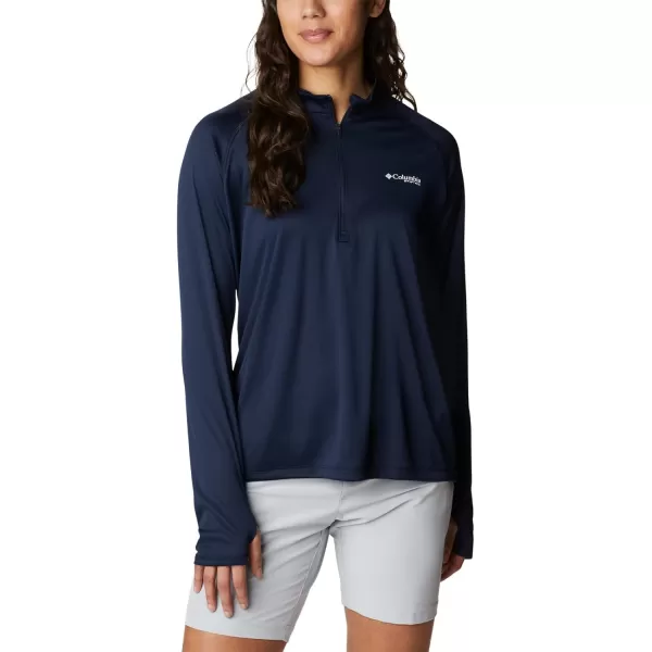 imageColumbia Womens Tidal Tee 14 ZipOcean BlueWhite Logo