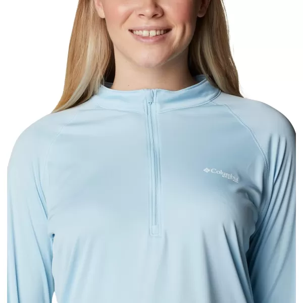 imageColumbia Womens Tidal Tee 14 ZipSpring BlueWhite Logo