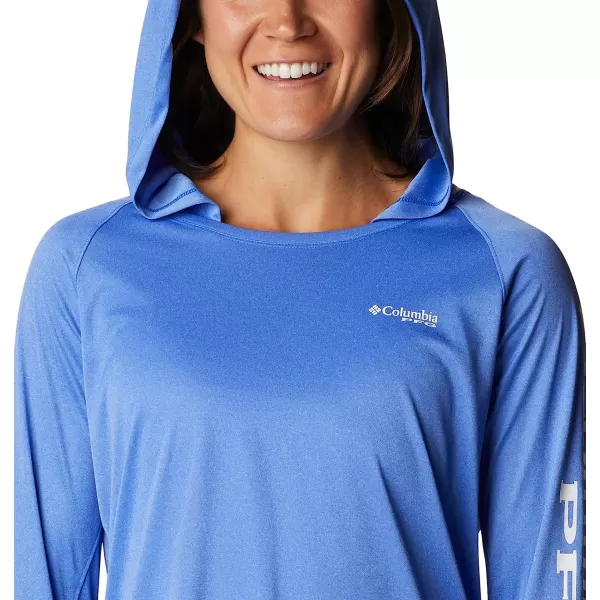 imageColumbia Womens Tidal Tee Heather HoodieBlue Macaw HeatherWhite Logo