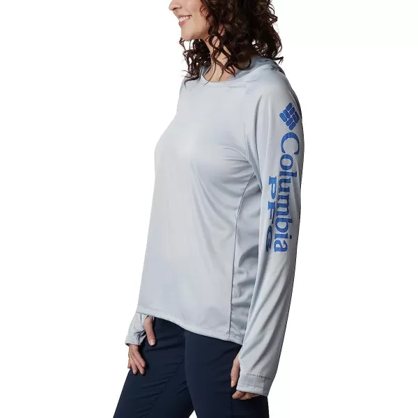 imageColumbia Womens Tidal Tee Heather HoodieCirrus GreyStormy Blue Logo