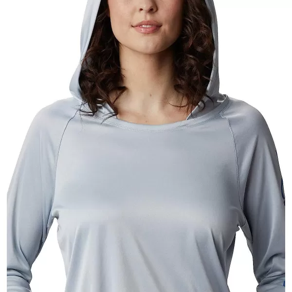 imageColumbia Womens Tidal Tee Heather HoodieCirrus GreyStormy Blue Logo