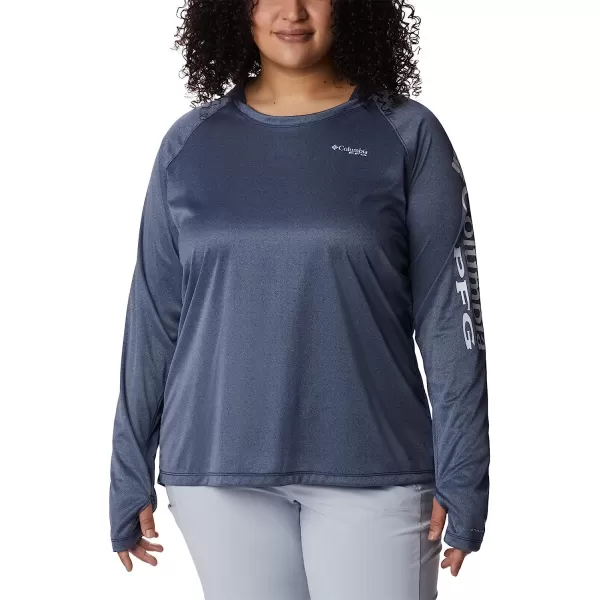 imageColumbia Womens Tidal Tee Heather HoodieCollegiate Navy HeatherWhite Logo