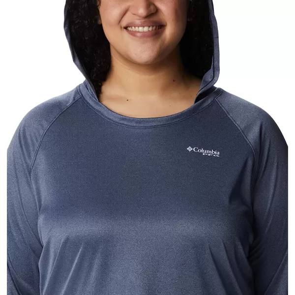 imageColumbia Womens Tidal Tee Heather HoodieCollegiate Navy HeatherWhite Logo