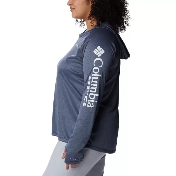 imageColumbia Womens Tidal Tee Heather HoodieCollegiate Navy HeatherWhite Logo