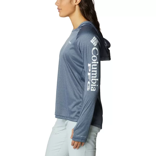 imageColumbia Womens Tidal Tee Heather HoodieCollegiate Navy HeatherWhite Logo