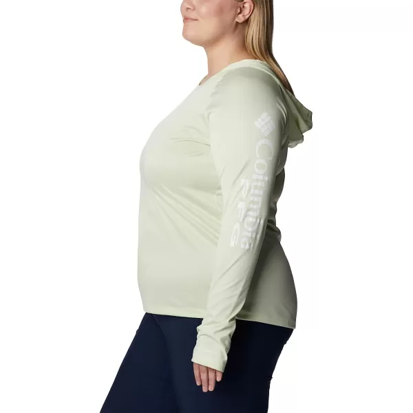 imageColumbia Womens Tidal Tee Heather HoodieLight Lime HeatherWhite Logo