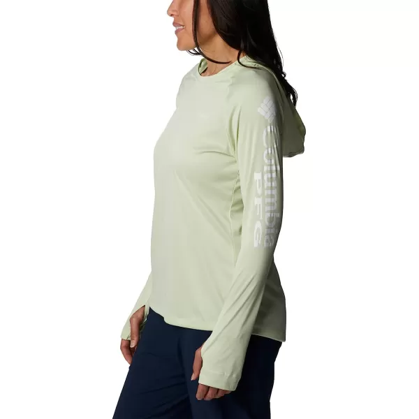 imageColumbia Womens Tidal Tee Heather HoodieLight Lime HeatherWhite Logo