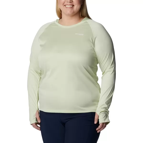 imageColumbia Womens Tidal Tee Heather HoodieLight Lime HeatherWhite Logo