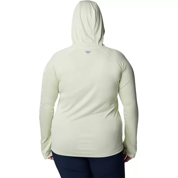 imageColumbia Womens Tidal Tee Heather HoodieLight Lime HeatherWhite Logo