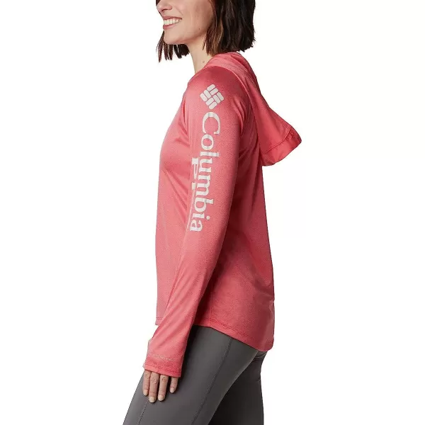 imageColumbia Womens Tidal Tee Heather HoodieRed Lily HeatherLight Cloud Logo