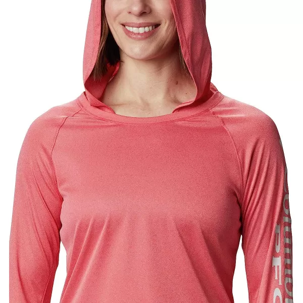 imageColumbia Womens Tidal Tee Heather HoodieRed Lily HeatherLight Cloud Logo