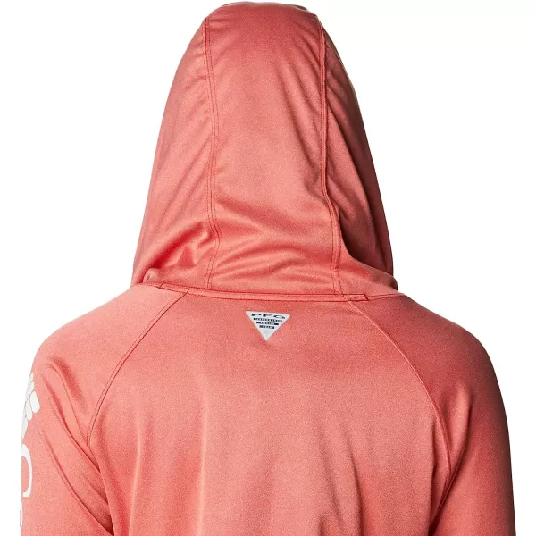 imageColumbia Womens Tidal Tee Heather HoodieRed Spark HeatherWhite Logo