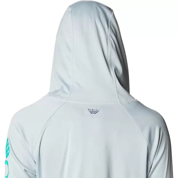 imageColumbia Womens Tidal Tee HoodieCirrus GreyElectric Turquoise Logo