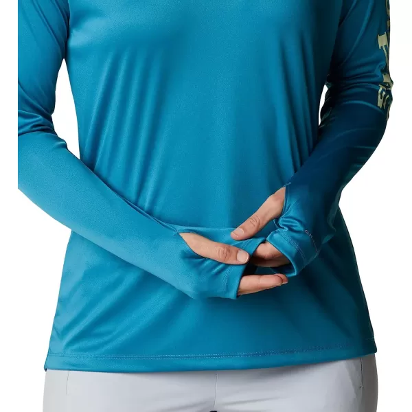 imageColumbia Womens Tidal Tee HoodieDeep MarineLight Lime Logo