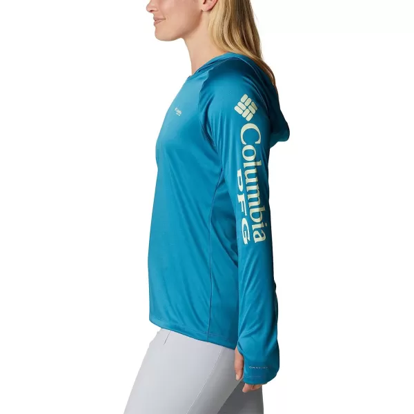 imageColumbia Womens Tidal Tee HoodieDeep MarineLight Lime Logo