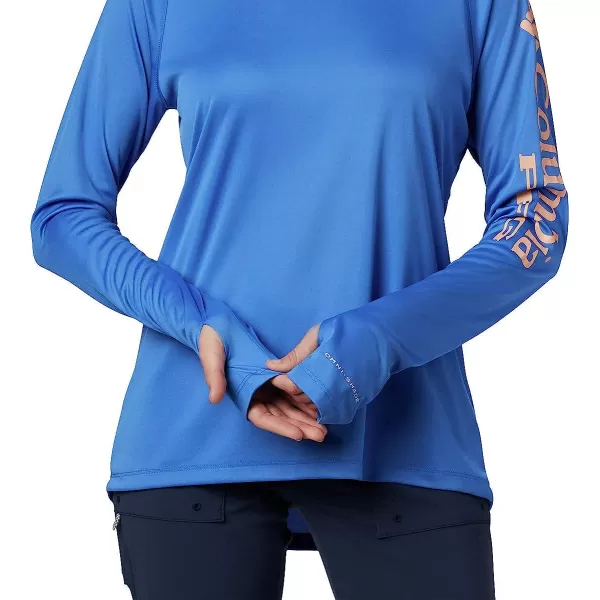 imageColumbia Womens Tidal Tee HoodieStormy BlueLight Coral Logo