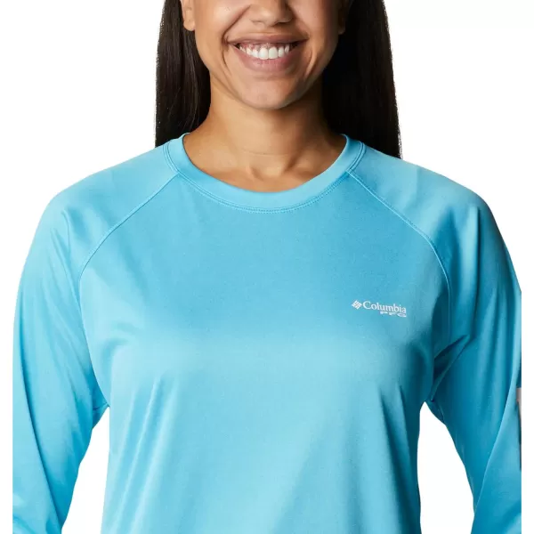 imageColumbia Womens Tidal Tee Ii Long SleeveAtoll HeatherWhite Logo