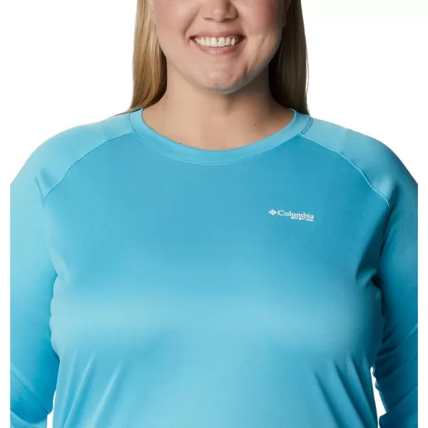 imageColumbia Womens Tidal Tee Ii Long SleeveAtoll HeatherWhite Logo