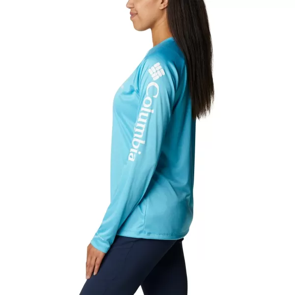 imageColumbia Womens Tidal Tee Ii Long SleeveAtoll HeatherWhite Logo